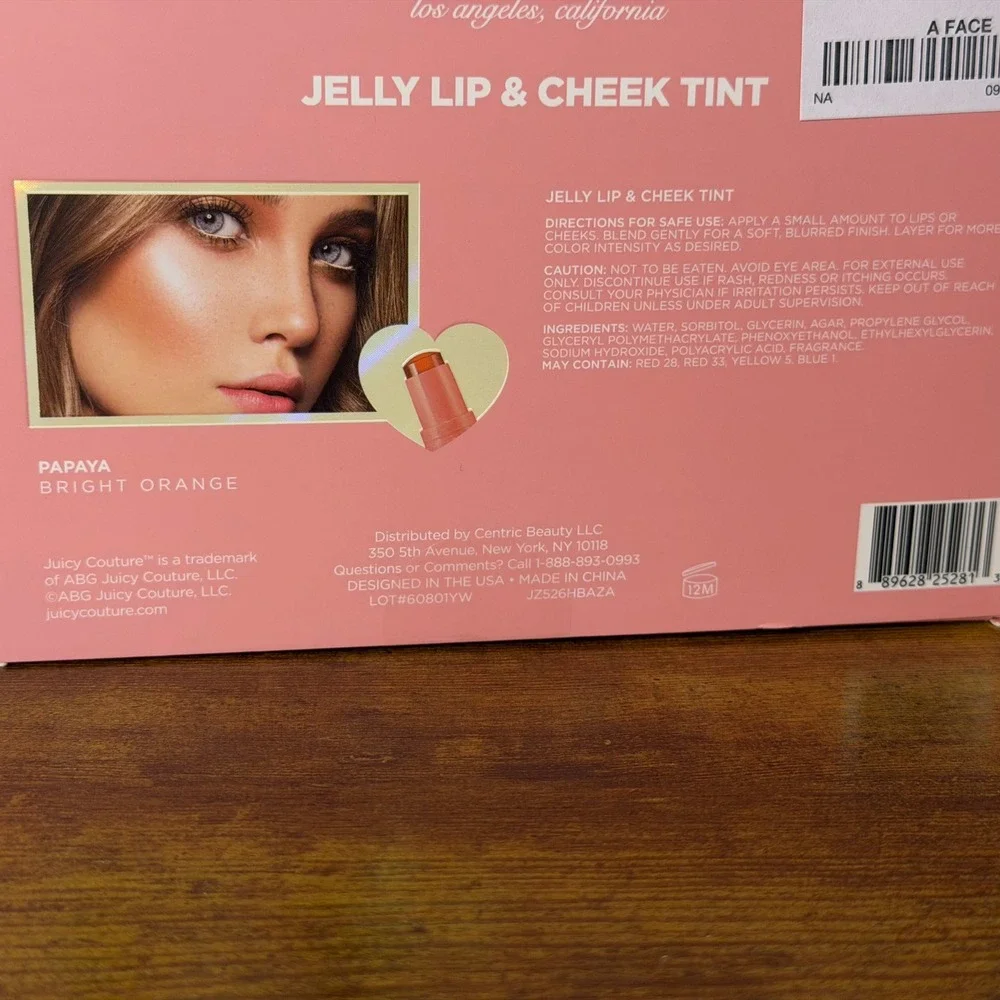 New Juicy Couture 4 Pc Jelly Lip Cheek Tint Blush Balm Makeup Cosmetic Pink Red